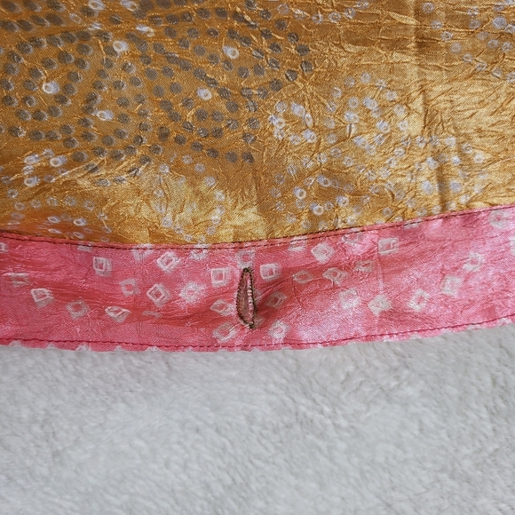 Silk Pink Floral Wrap Skirt With Ties - Picture 6 of 12